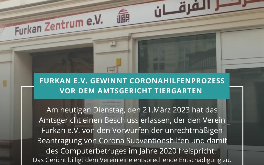 Furkan e.V. gewinnt Coronahilfenprozess vor dem Amtsgericht Tiergarten